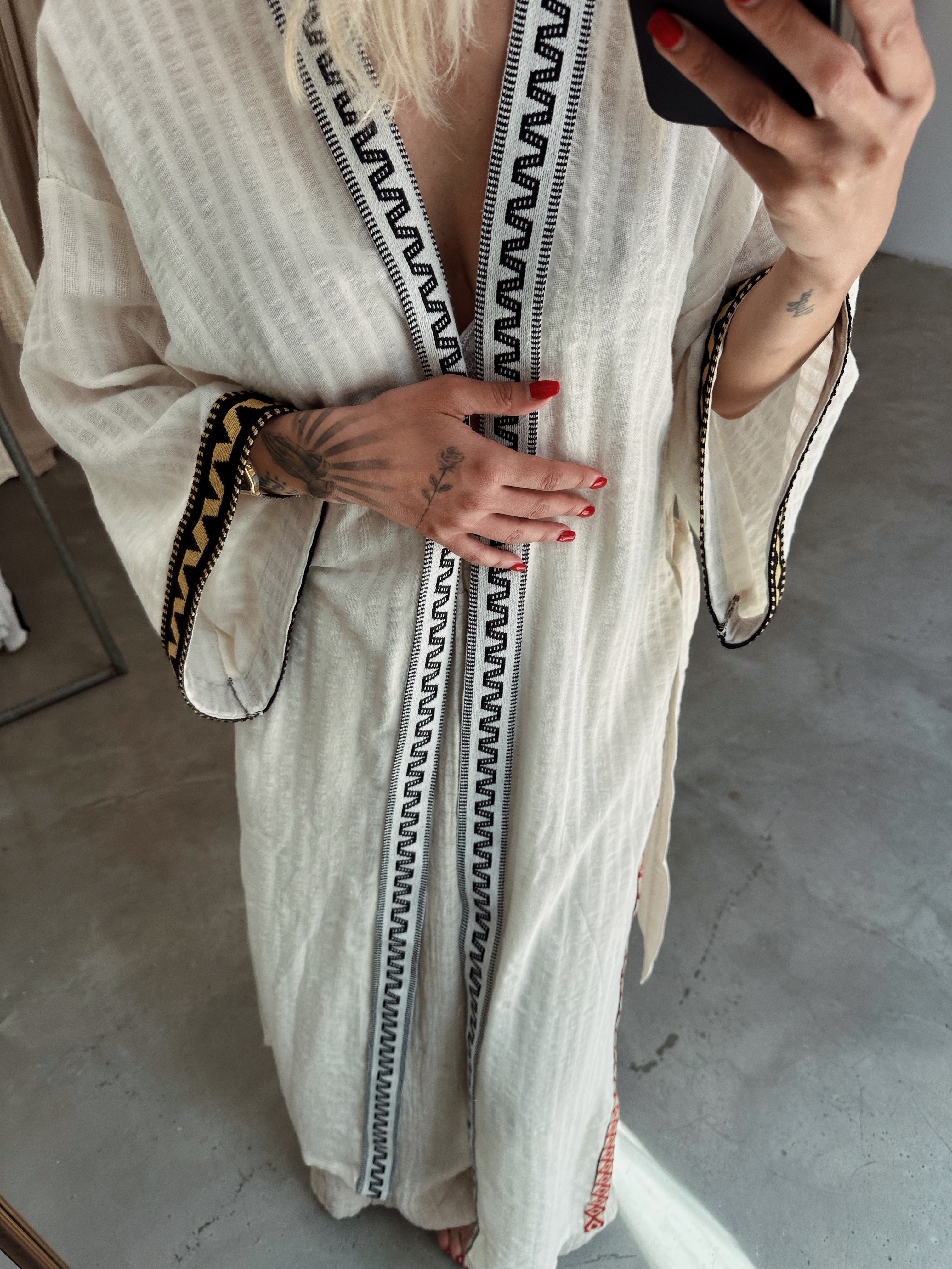 Ethnic Patterned Kimono