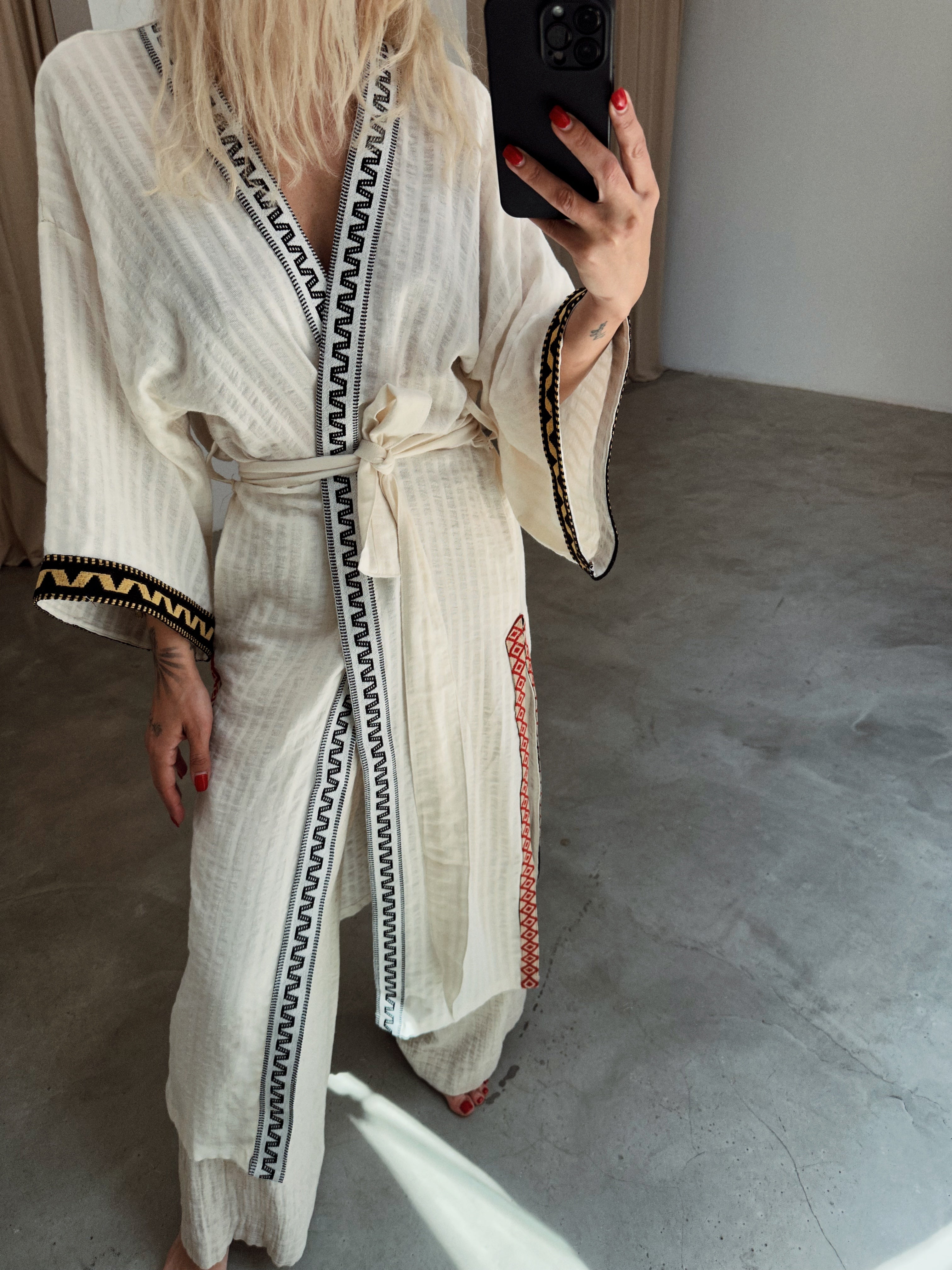 Ethnic Patterned Kimono