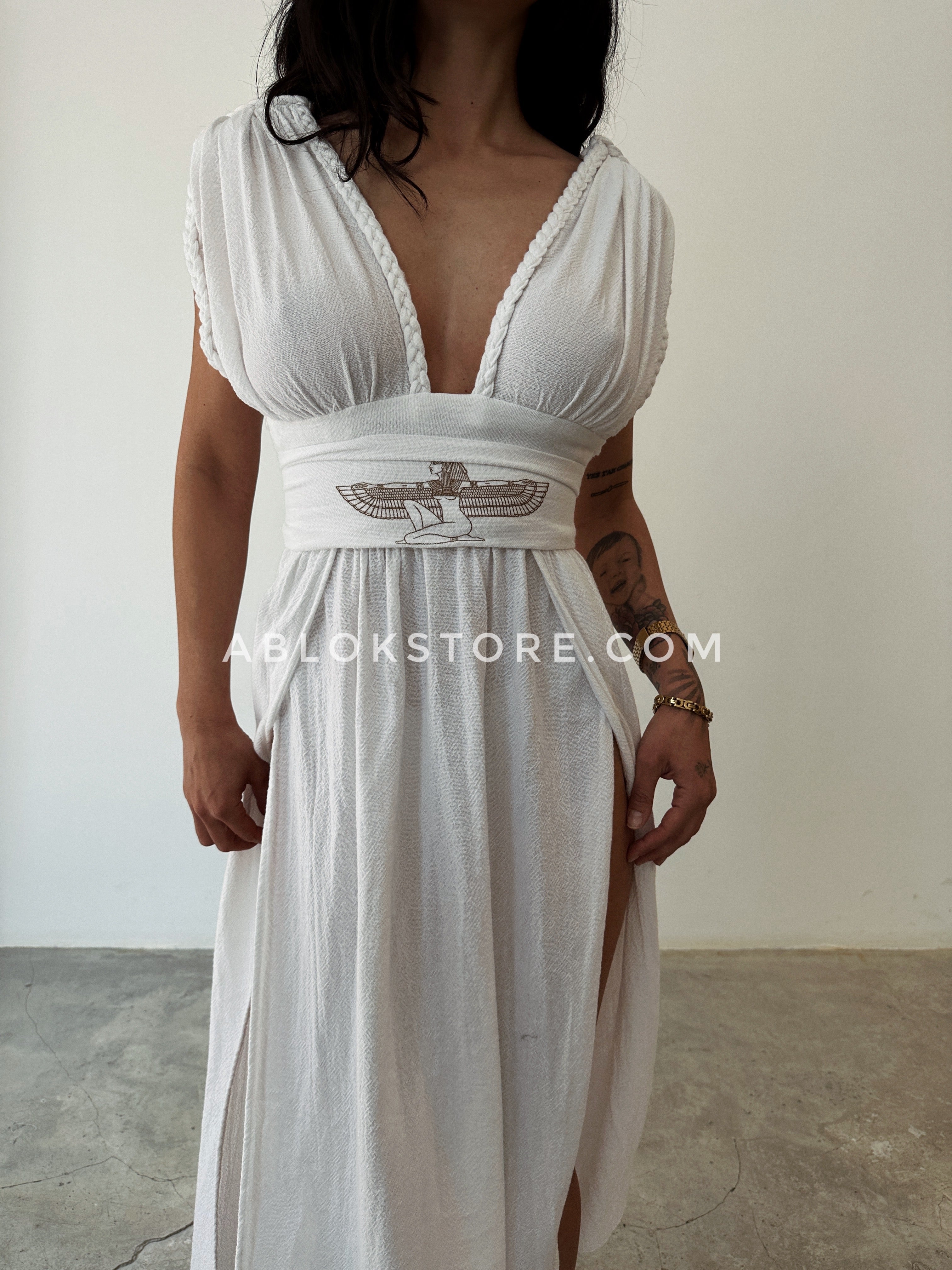 White Boho Simple Wedding Dress