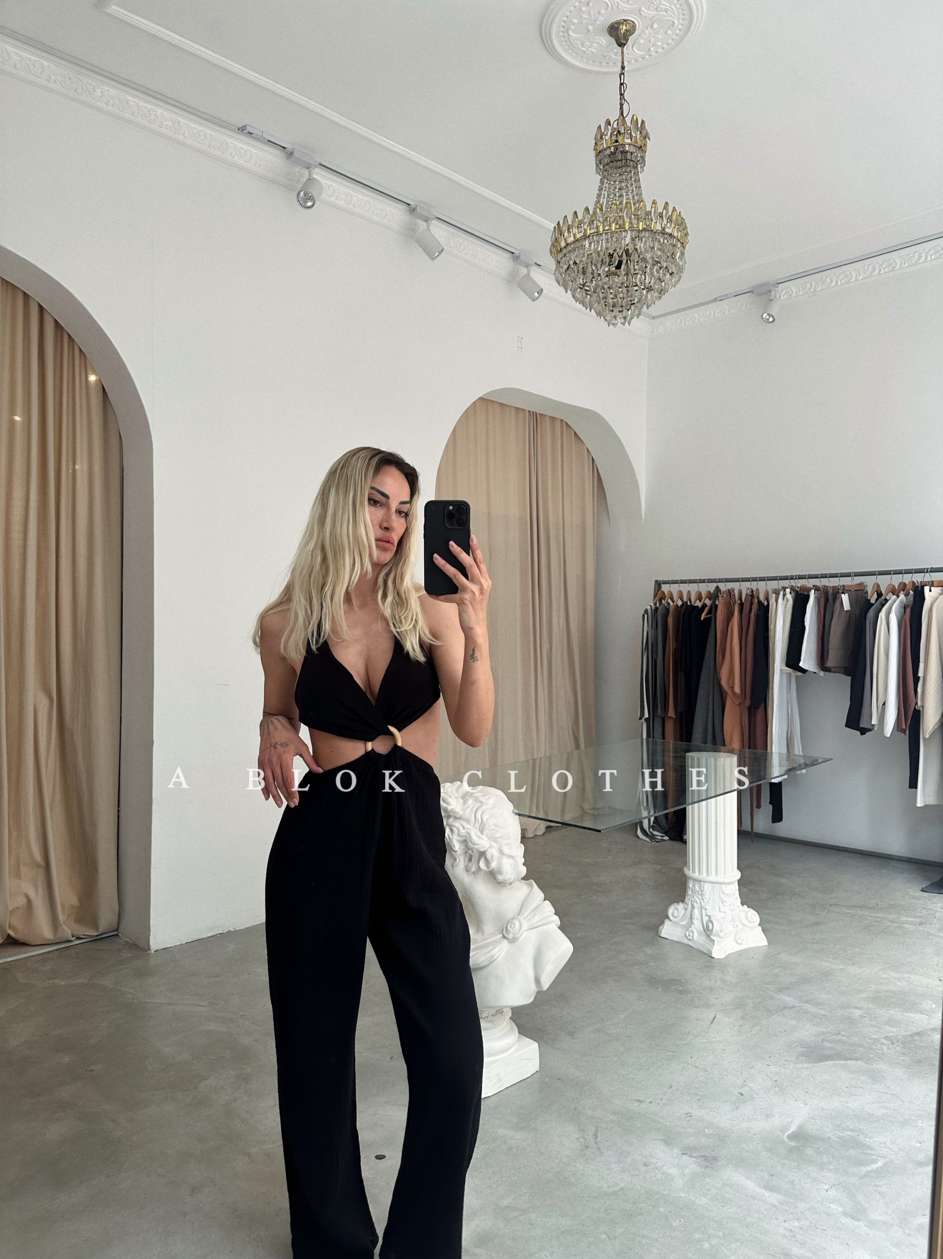 Cotton Low-cut Jumpsuit